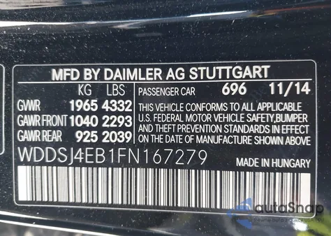 2015 Mercedes-Benz Cla 250 z USA, uszkodzony, nr VIN WDDSJ4EB1FN167279